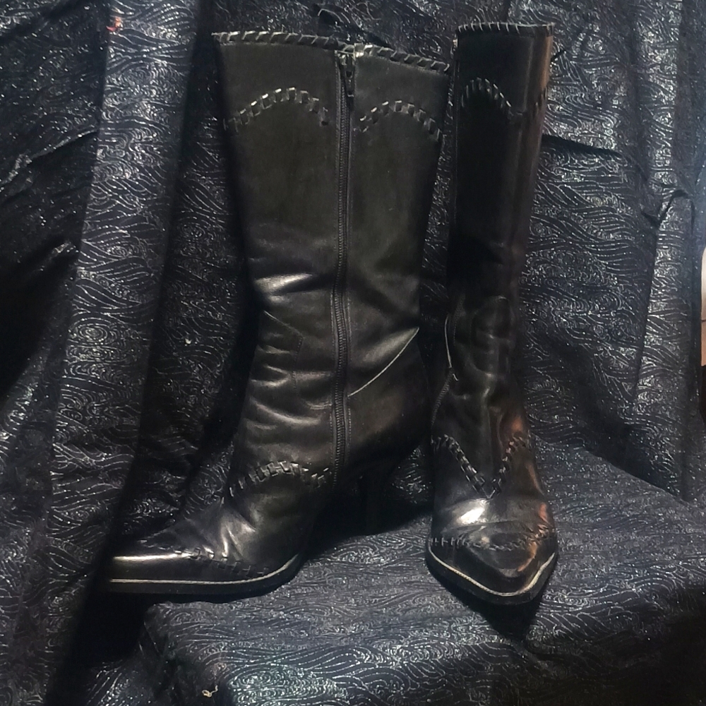 Black Cross Stitch Boots